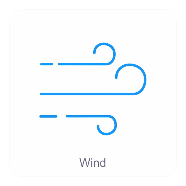 Concepto de icono de viento y aire