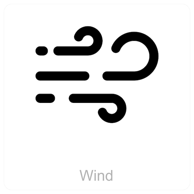 Concepto de icono de viento y brisa