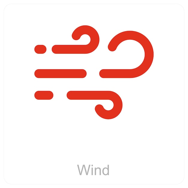 Concepto de icono de viento y brisa