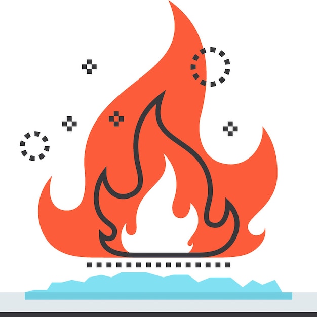 concepto de icono web de línea plana de combustible fósil