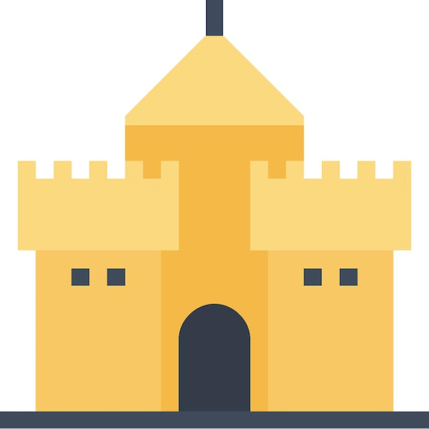 El concepto de icono de la web plana del castillo de arena