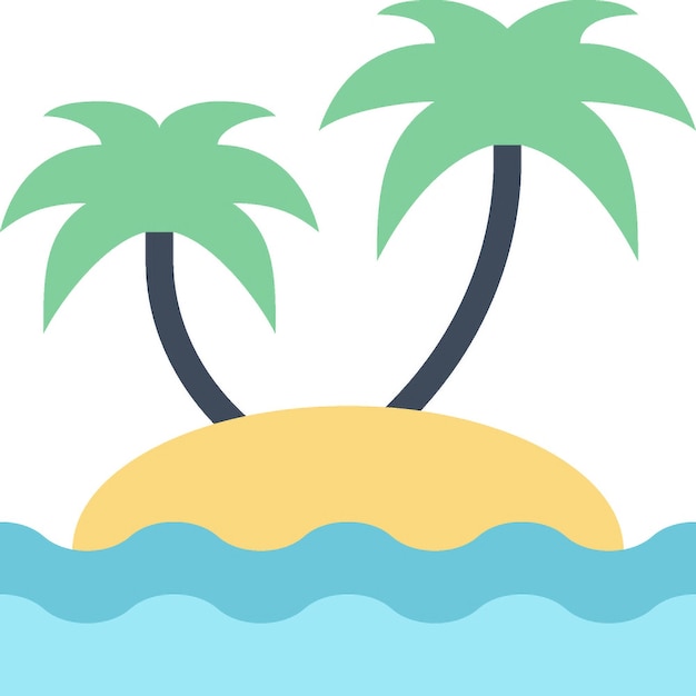 El concepto de icono de la web plana de la isla del paraíso