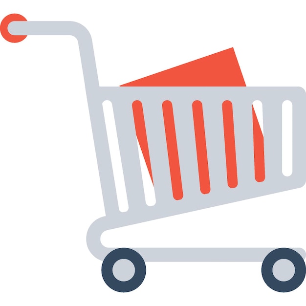 concepto de icono web plano del carrito de compras