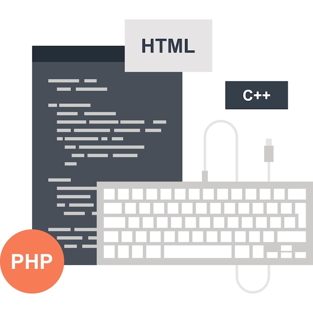 Concepto de icono web plano de codificación de programas