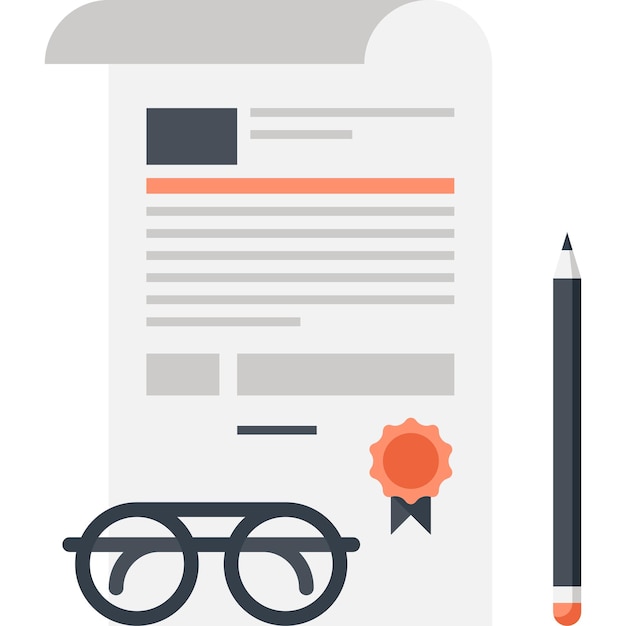Concepto de icono web plano de contrato