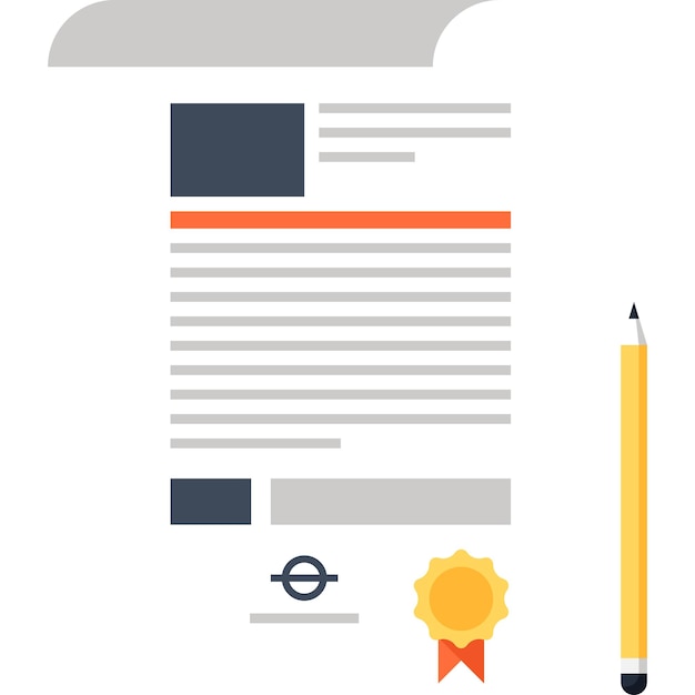 Concepto de icono web plano de contrato