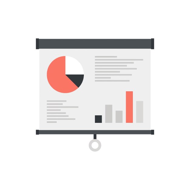 Concepto de icono web plano de estadísticas