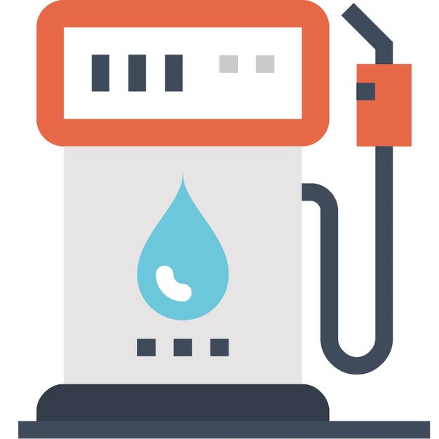 concepto de icono web plano de la gasolinera