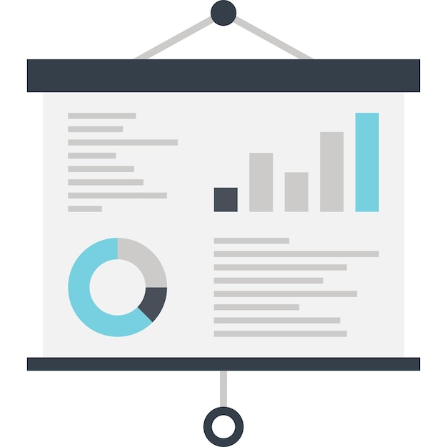 El concepto de icono web plano del informe