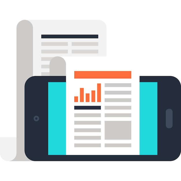 El concepto de icono web plano de noticias
