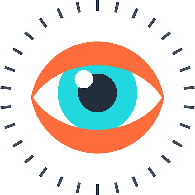 Concepto de icono web plano de visión