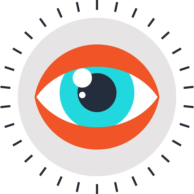 concepto de icono web plano de visualización