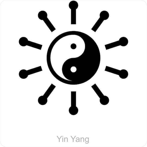 Vector concepto de icono de yin yang y religión