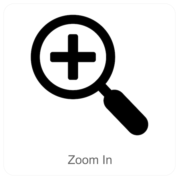 Concepto de icono de zoom y zoom