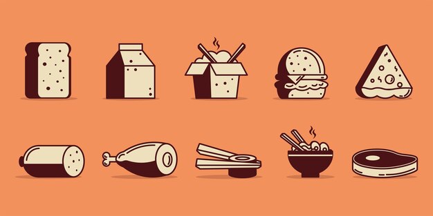 Concepto de íconos de alimentos