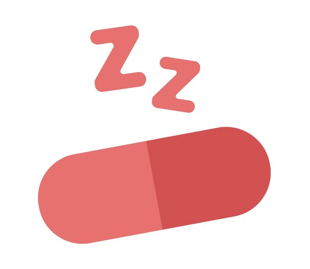 Concepto Iconos del sueño pastillas deslizantes Esta ilustración presenta un diseño de dibujos animados de vector plano