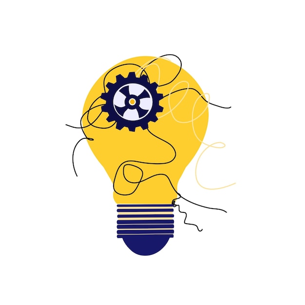 concepto de idea de bombilla creativa Ícono de luz en un fondo transparente