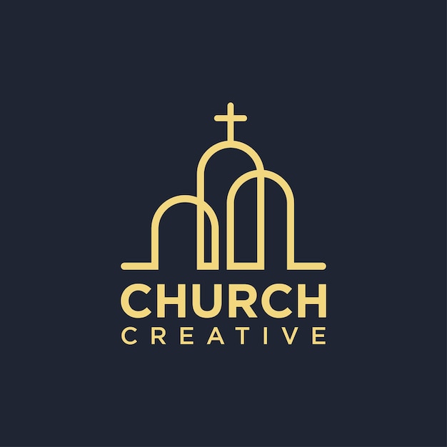 Concepto de idea de diseño de logotipo de iglesia