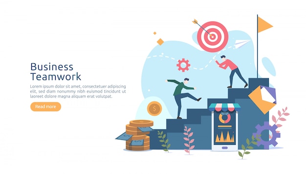 Concepto de Idea de intercambio de ideas de negocio de trabajo en equipo