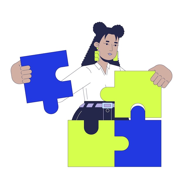 Concepto de ilustración 2D para resolver problemas de rompecabezas