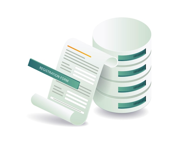 Concepto de ilustración de la base de datos de tecnología de la información