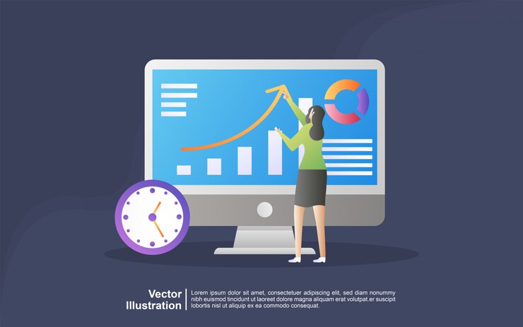Vector concepto de ilustración de búsqueda de mercado. concepto para agencia de marketing digital