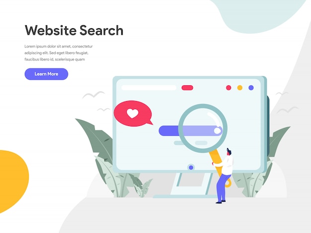 Concepto de ilustración de búsqueda de sitio web