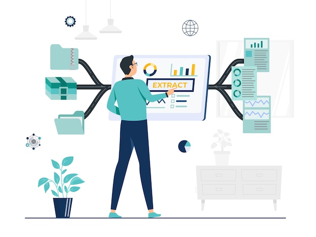 Vector concepto de ilustración de la ciencia de datos