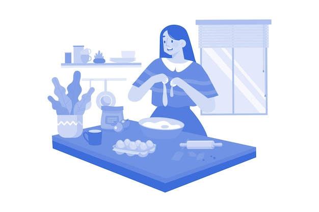 Concepto de ilustración de cocina de cocina sobre fondo blanco