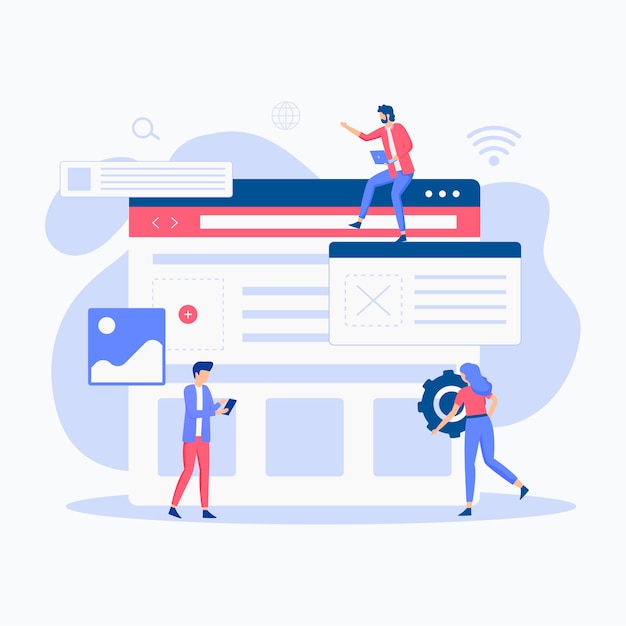 Concepto de ilustración de configuración de sitio web.