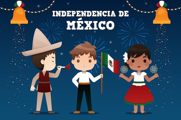 Concepto de ilustración del día de la independencia de méxico