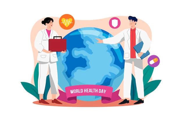 Vector concepto de ilustración del día mundial de la salud