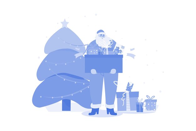 Concepto de ilustración del día de Navidad sobre fondo blanco