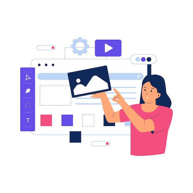 concepto de ilustración de diseño de UI y UX