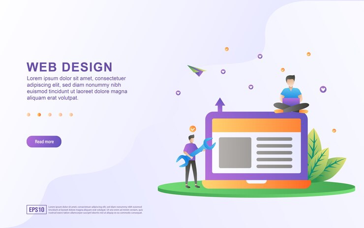 Vector concepto de ilustración de diseño web con la persona que está configurando el diseño en una web.