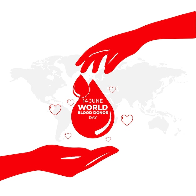 Concepto de ilustración de donación de sangre con bolsa de sangre Día mundial del donante de sangre