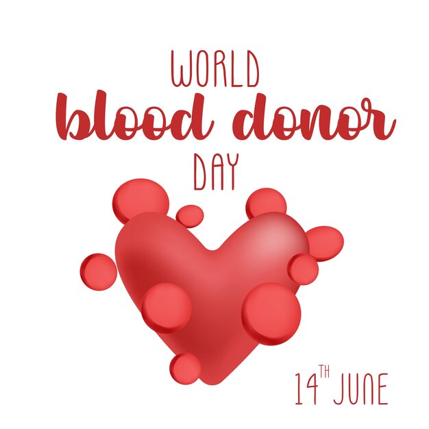Concepto de ilustración de donación de sangre Día mundial del donante de sangre Postal bannerVector diseño