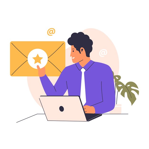 El concepto de ilustración favorito del correo electrónico