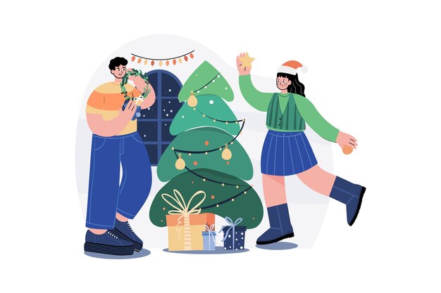 Concepto de ilustración de feliz Navidad