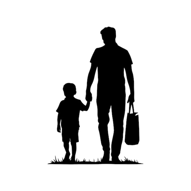 concepto de ilustración de icono vectorial de padre e hijo