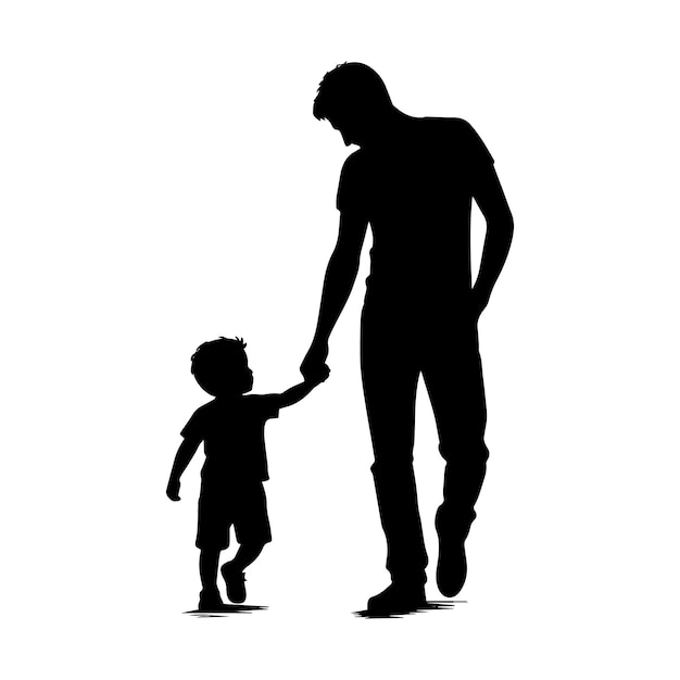concepto de ilustración de icono vectorial de padre e hijo