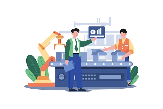Concepto de ilustración de monitoreo de producción
