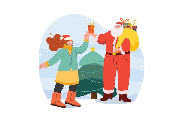 Concepto de ilustración de Navidad Ilustración plana aislada sobre fondo blanco