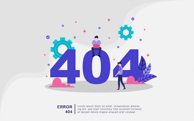 Concepto de ilustración de la página de error 404 no encontrada Actualizaciones del sistema