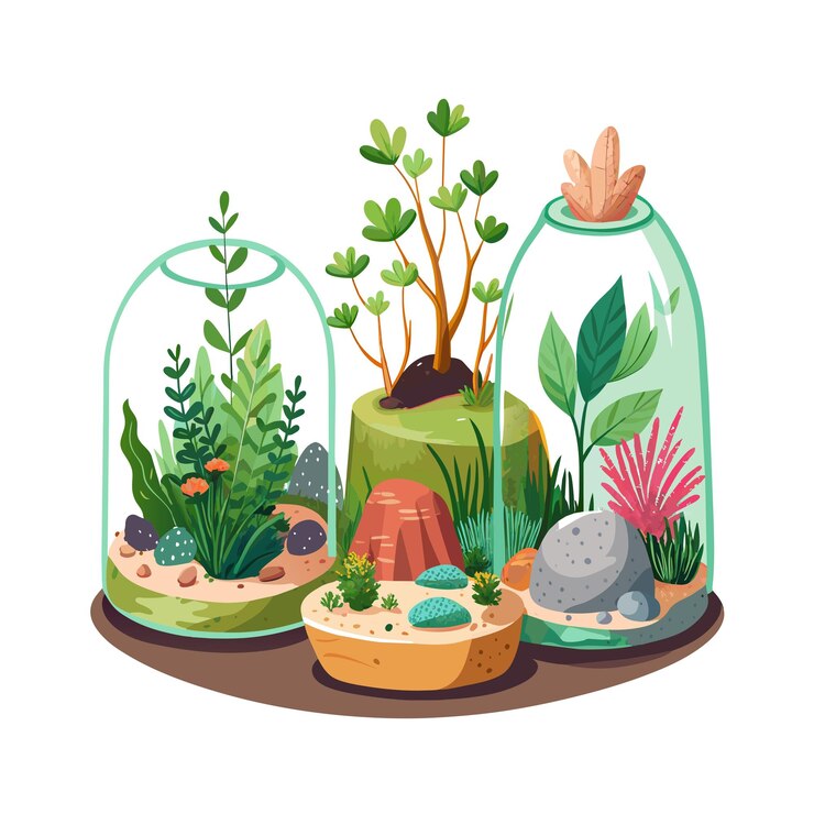 Vector el concepto de ilustración de la planta de interior en el vector de la olla