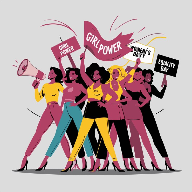 Vector concepto de ilustración de plantilla de fondo para el día de la igualdad de la mujer