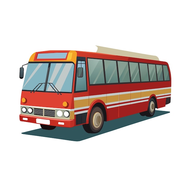 Concepto de ilustración realista del vector de bus