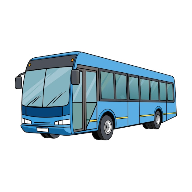 Concepto de ilustración realista del vector de bus