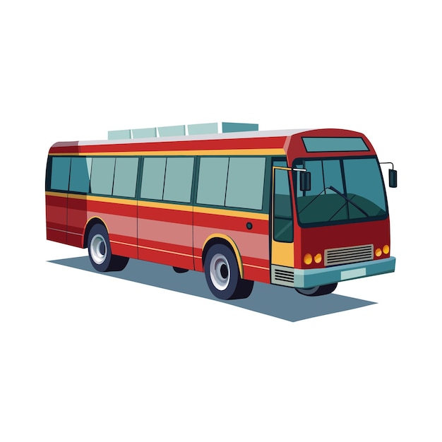 Concepto de ilustración realista del vector de bus