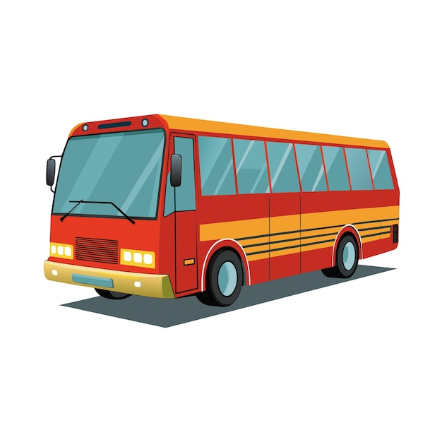 Concepto de ilustración realista del vector de bus